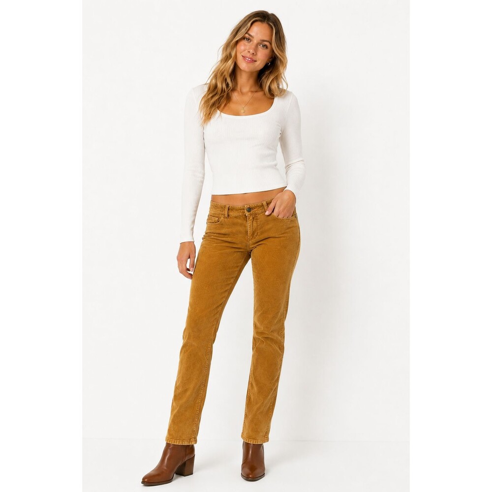 Pilcro Anthropologie Corduroy Pants Size 29 Mustard Yellow Preppy Classic